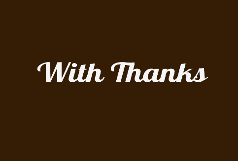 With Thanks Card